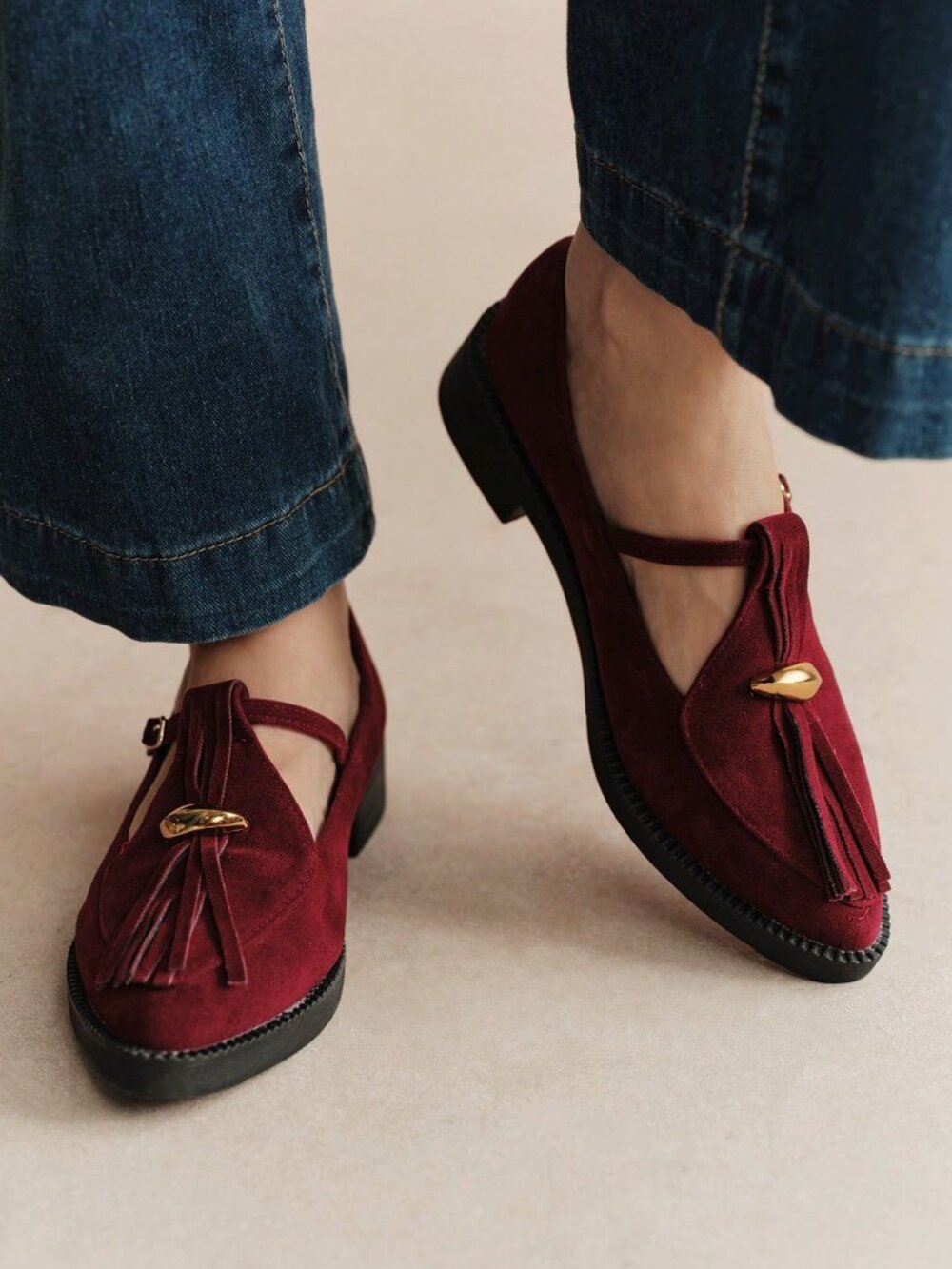 Burgundy Casual Women's Loafers